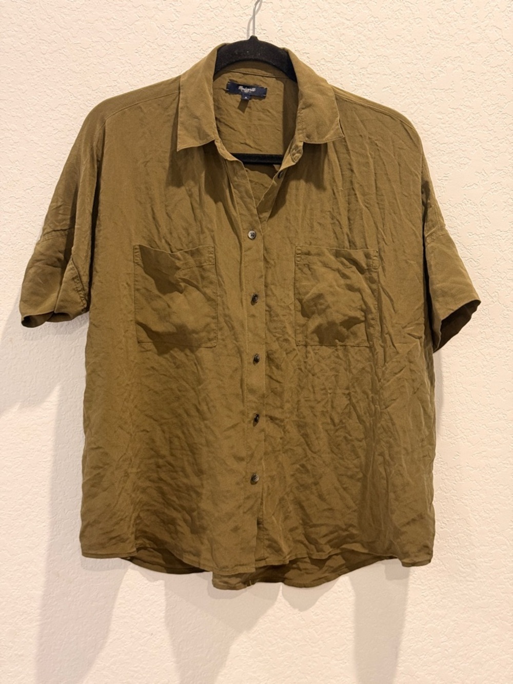 Madewell Men's Short-Sleeve Button-Down Shirt in‎ Olive